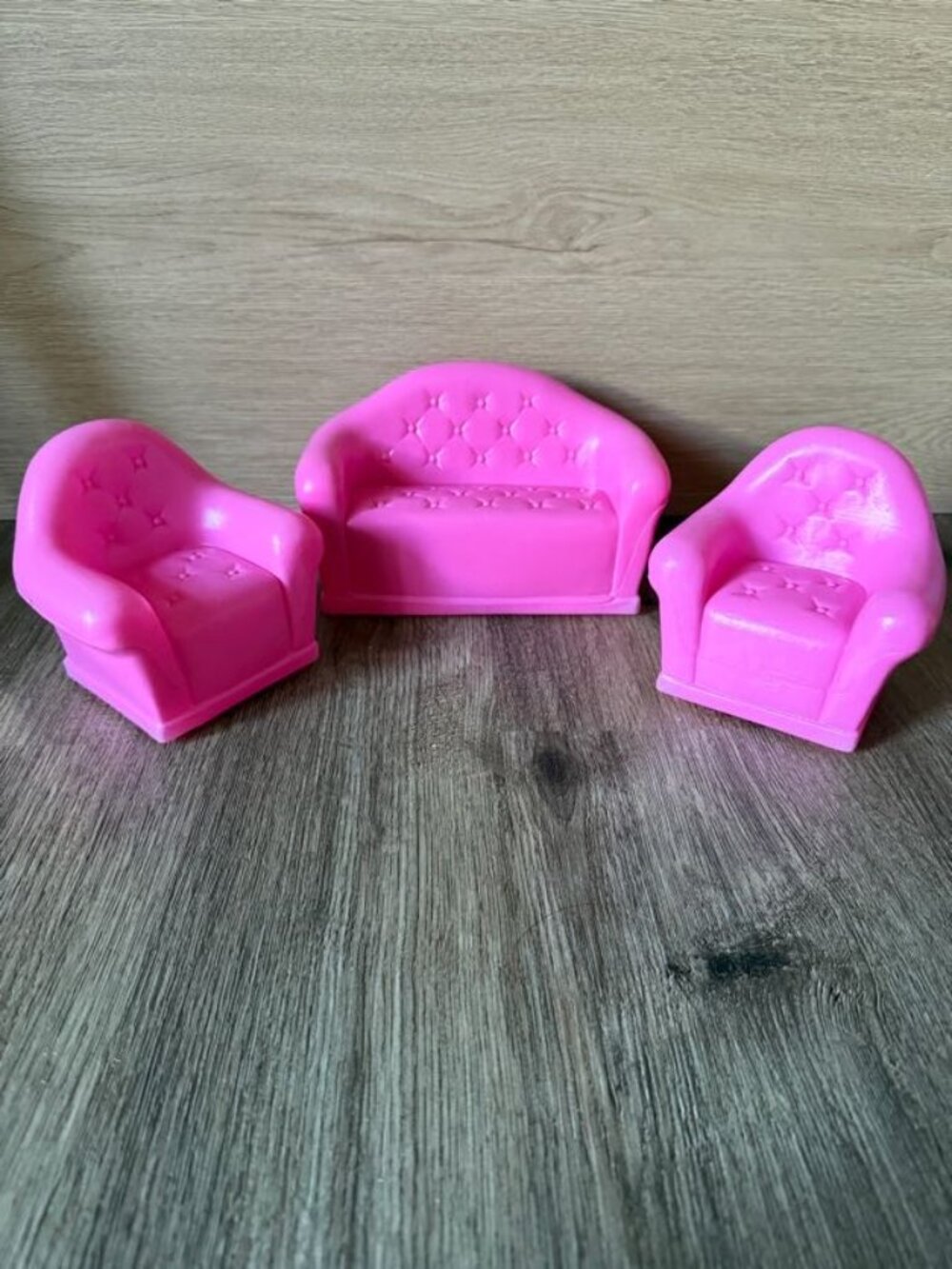 Vintage Barbie Clone Furniture: Blue Box Toy living room sofas